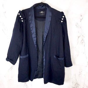Mother of pearl wool blazer navy jacket D21 (2-4) W12 (6)